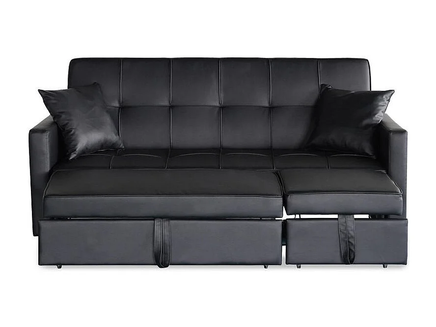 Canapé Convertible 3 Places "Jules" 205cm Noir