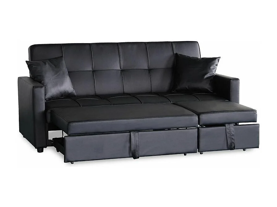 Canapé Convertible 3 Places "Jules" 205cm Noir