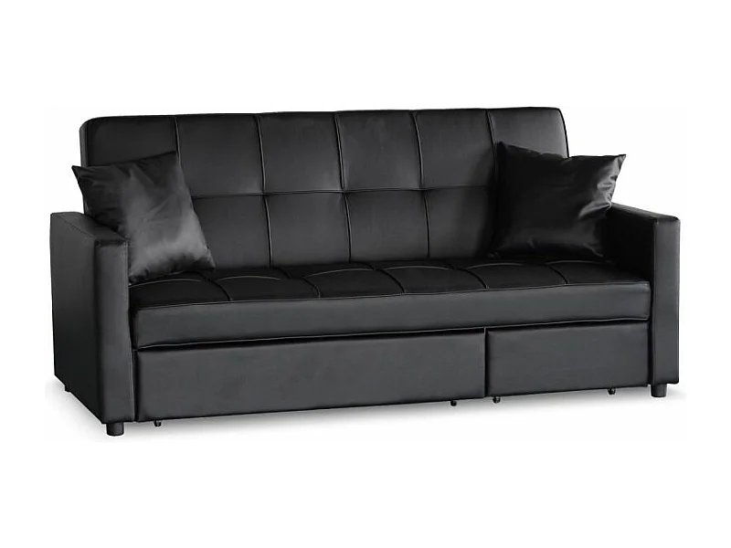 Canapé Convertible 3 Places "Jules" 205cm Noir