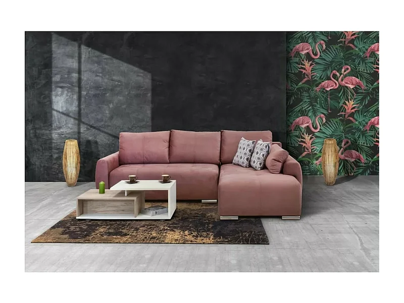 Ecksofa Havana R/Stoffbezug/Pink