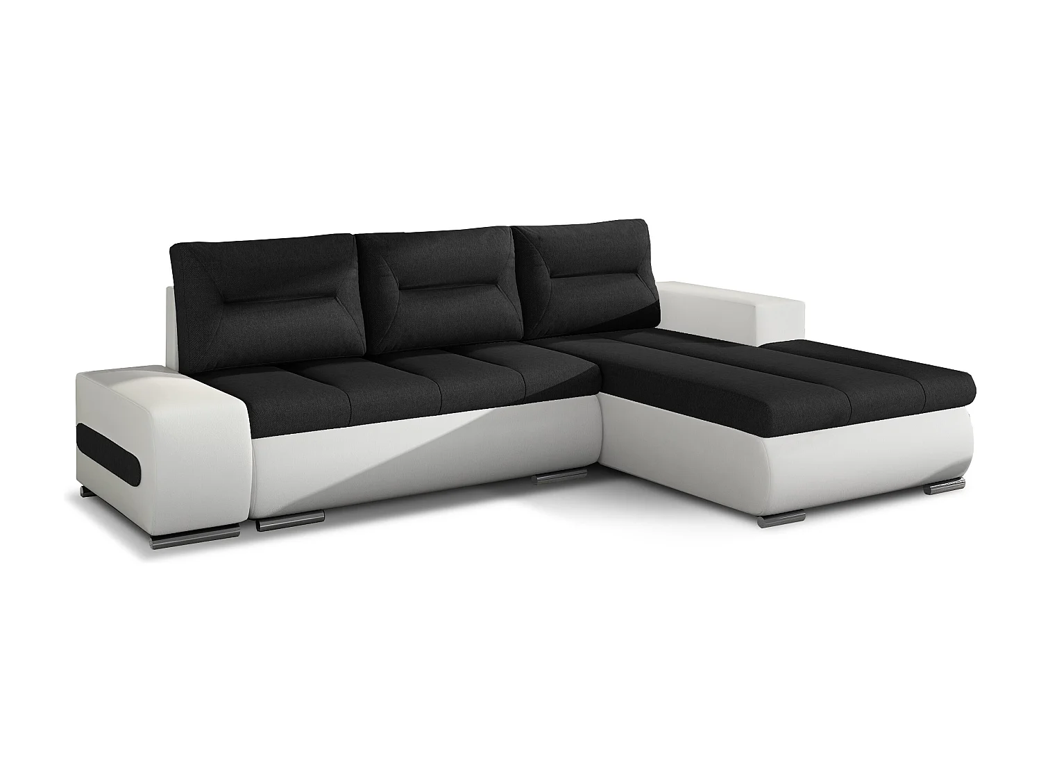 Ecksofa Legero R/Stoffbezug/Weiss&Schwarz