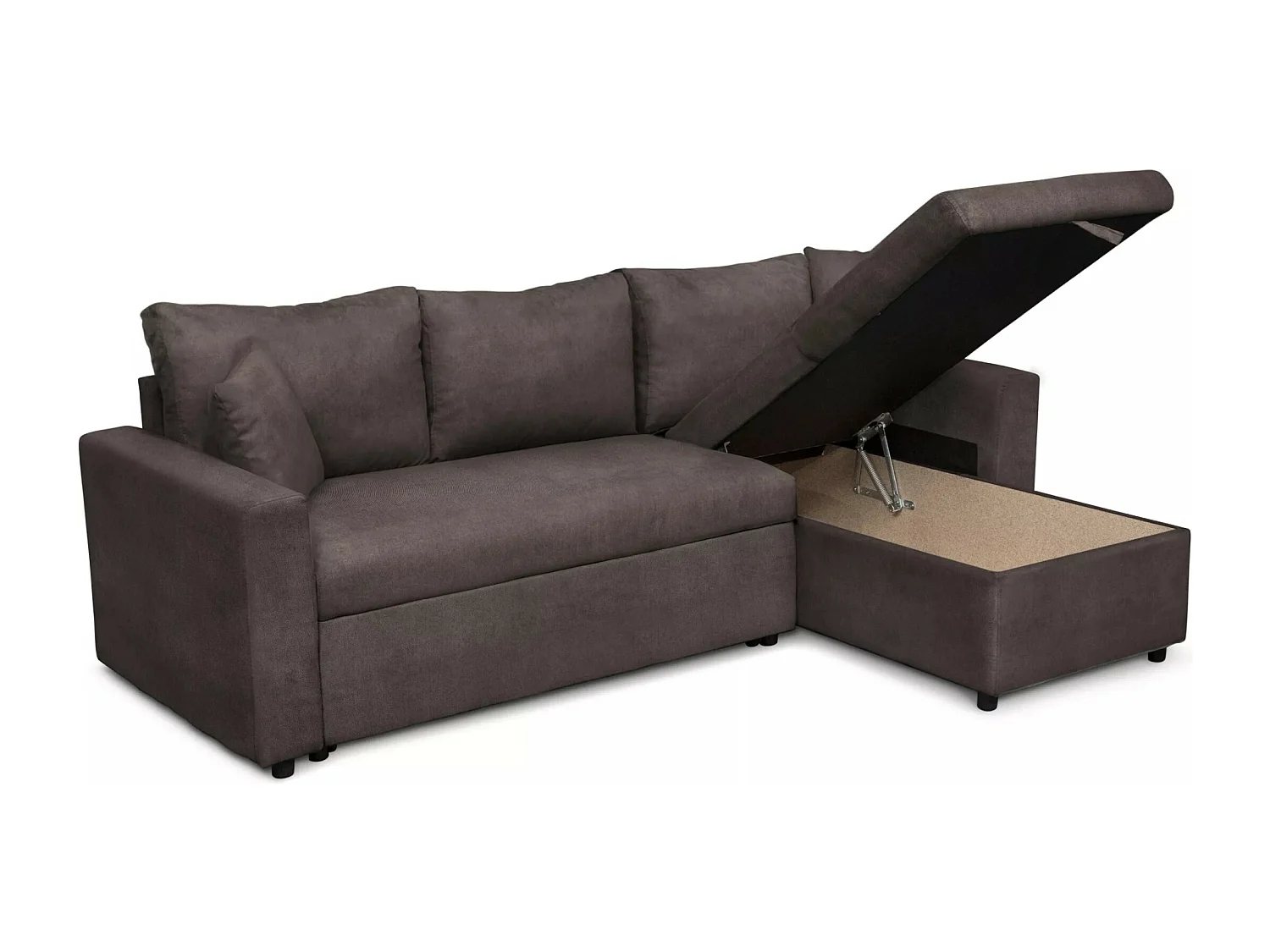 Divano d'angolo Golf R/rivestimento in tessut/Marrone