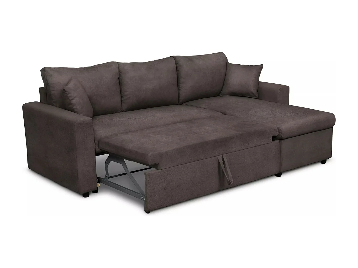 Divano d'angolo Golf R/rivestimento in tessut/Marrone