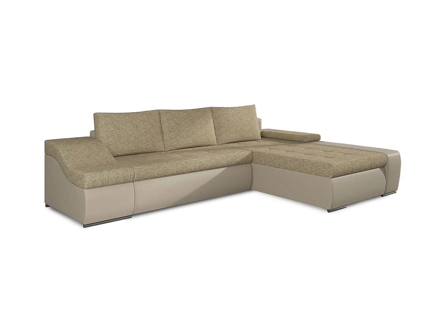 Divano d'angolo Swicco R/rivestimento in tessut/Beige&Marrone