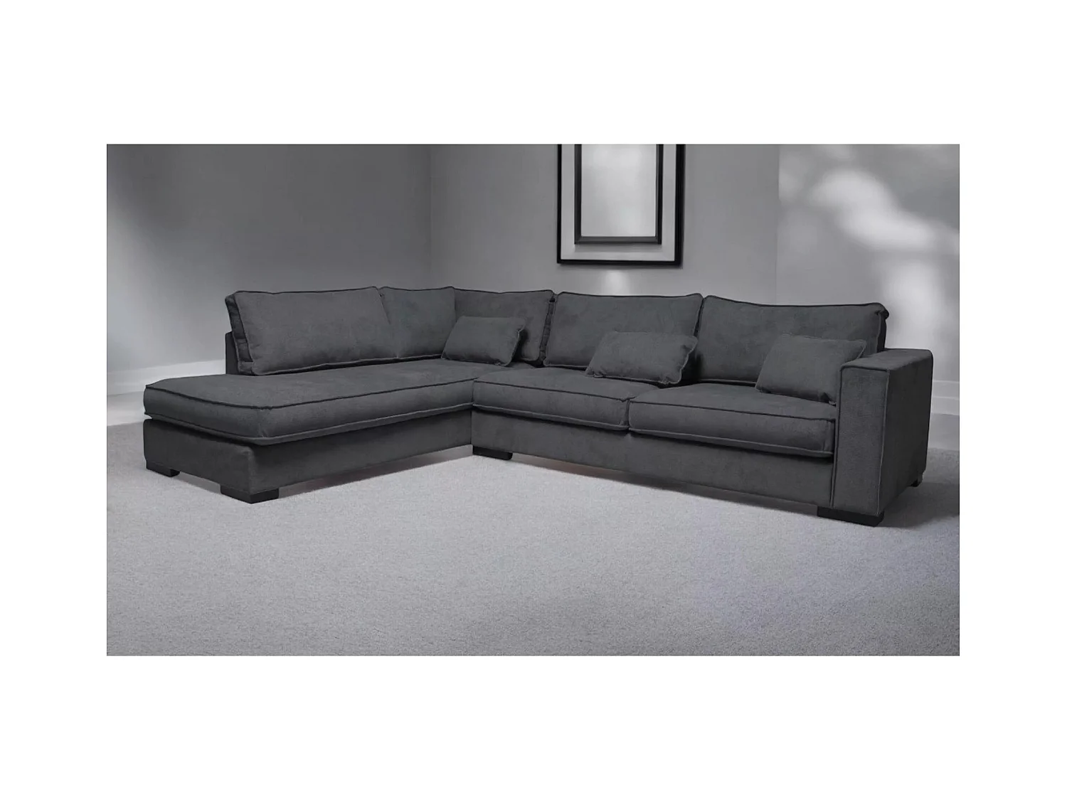 Ecksofa Brisel L/Stoffbezug/Grau