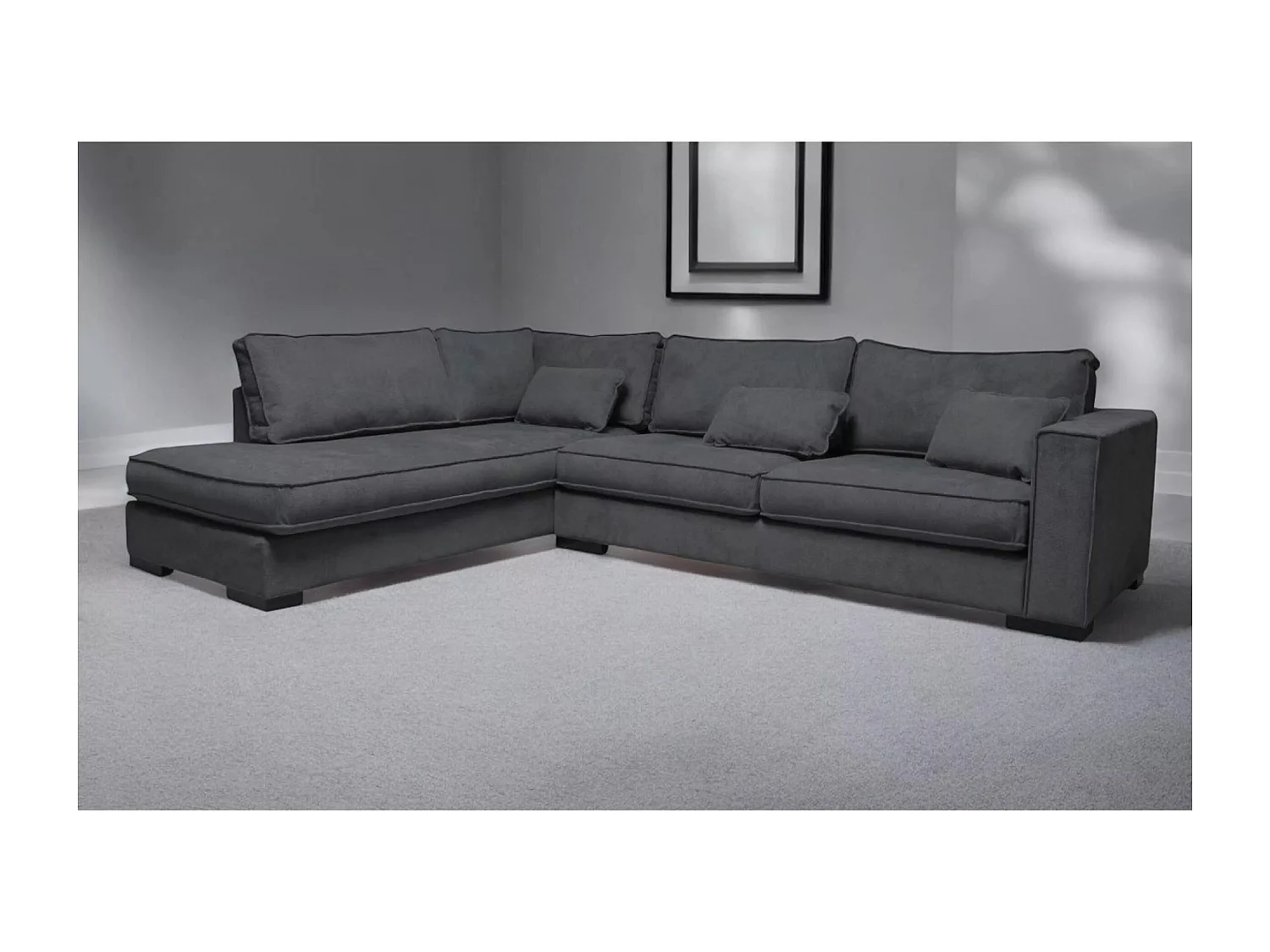Ecksofa Brisel L/Stoffbezug/Grau