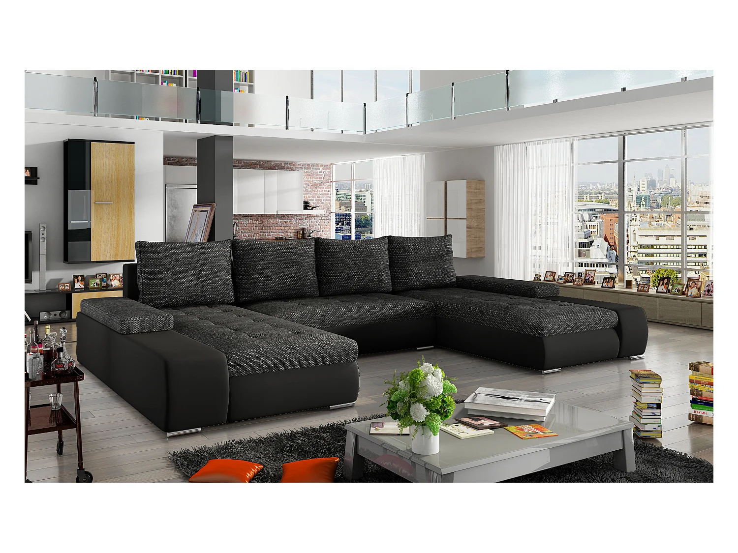 Divano d'angolo Vicenza /rivestimento in tessut/