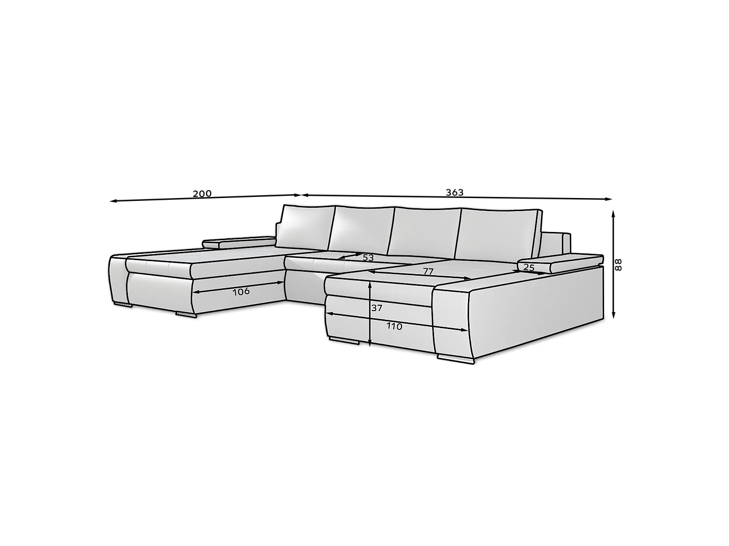 Divano d'angolo Vicenza /rivestimento in tessut/