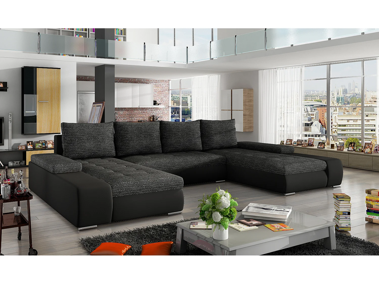 Divano d'angolo Vicenza /rivestimento in tessut/