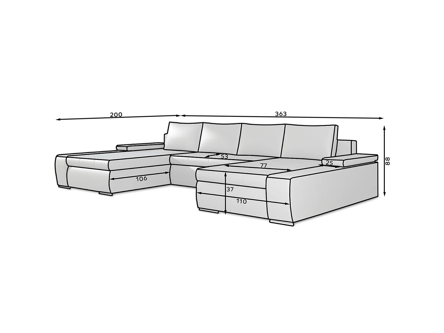 Divano d'angolo Vicenza /rivestimento in tessut/