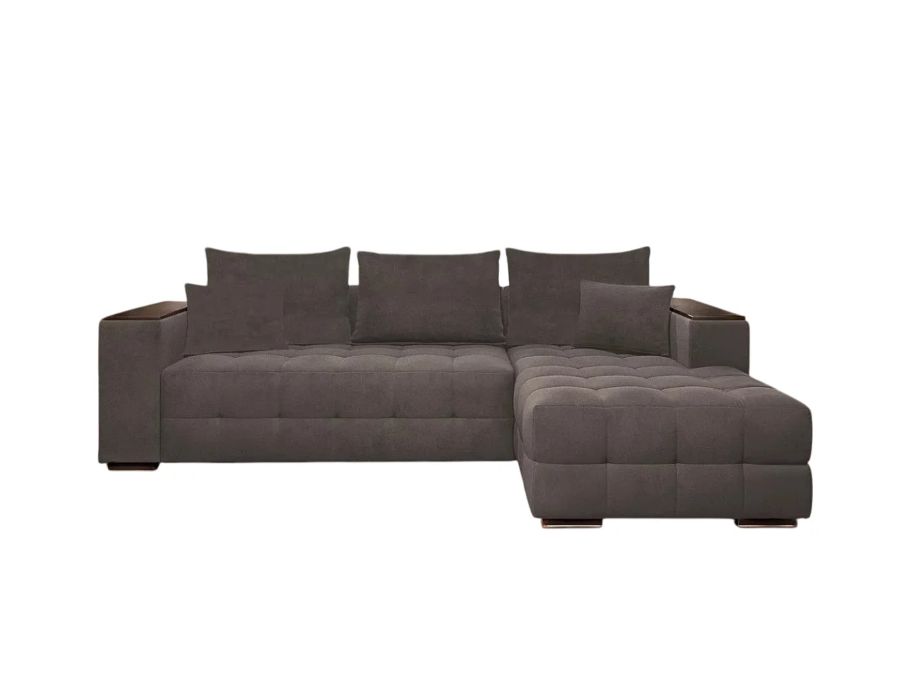 Ecksofa Leon R/Stoffbezug/Braun