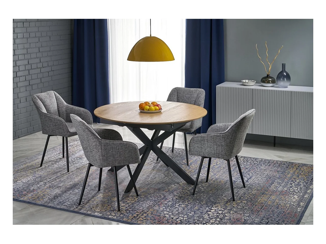 Esstisch Acord (120x120-200)/Braun