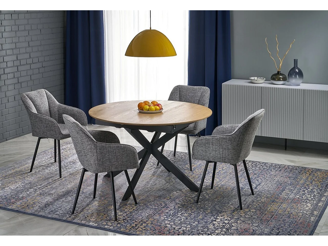 Esstisch Acord (120x120-200)/Braun