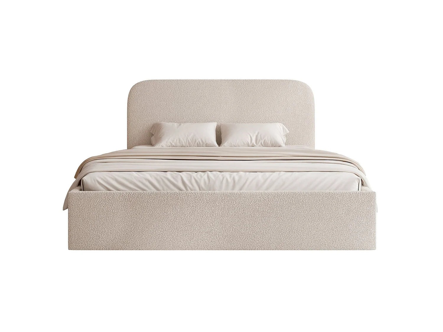 Opbergbed - 160x200 cm - in grijsbeige badstof - SONVIVO