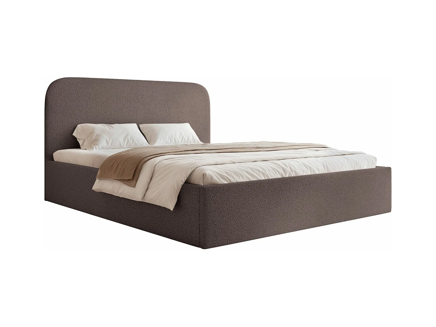 Opbergbed - 160x200 cm - in bruine badstof - SONVIVO