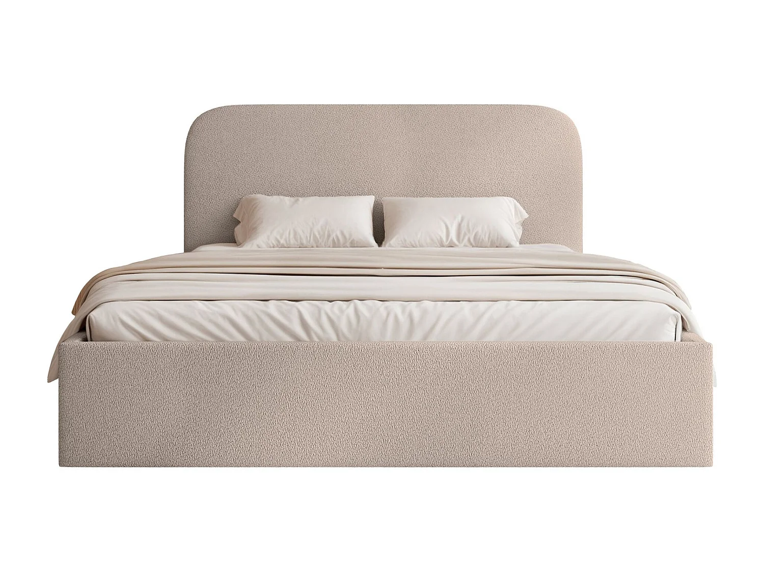 Opbergbed - 180x200 cm - in beige chenillestof - SONVIVO