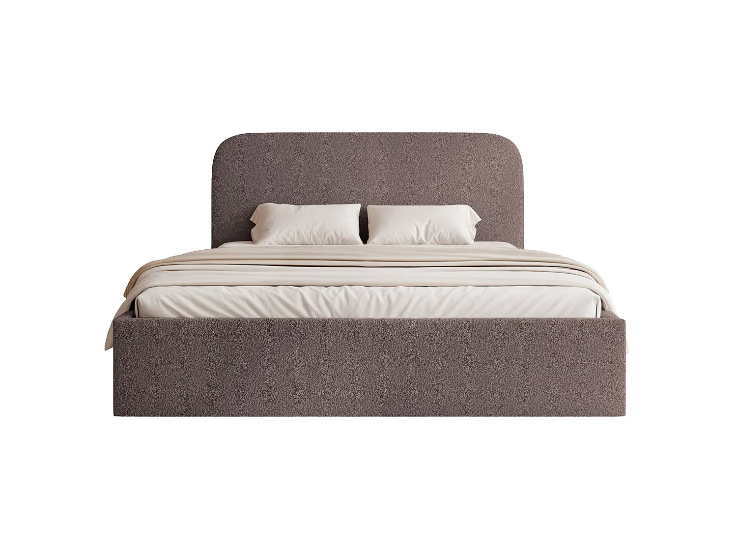 Opbergbed - 140x200 cm - in bruine badstof - SONVIVO