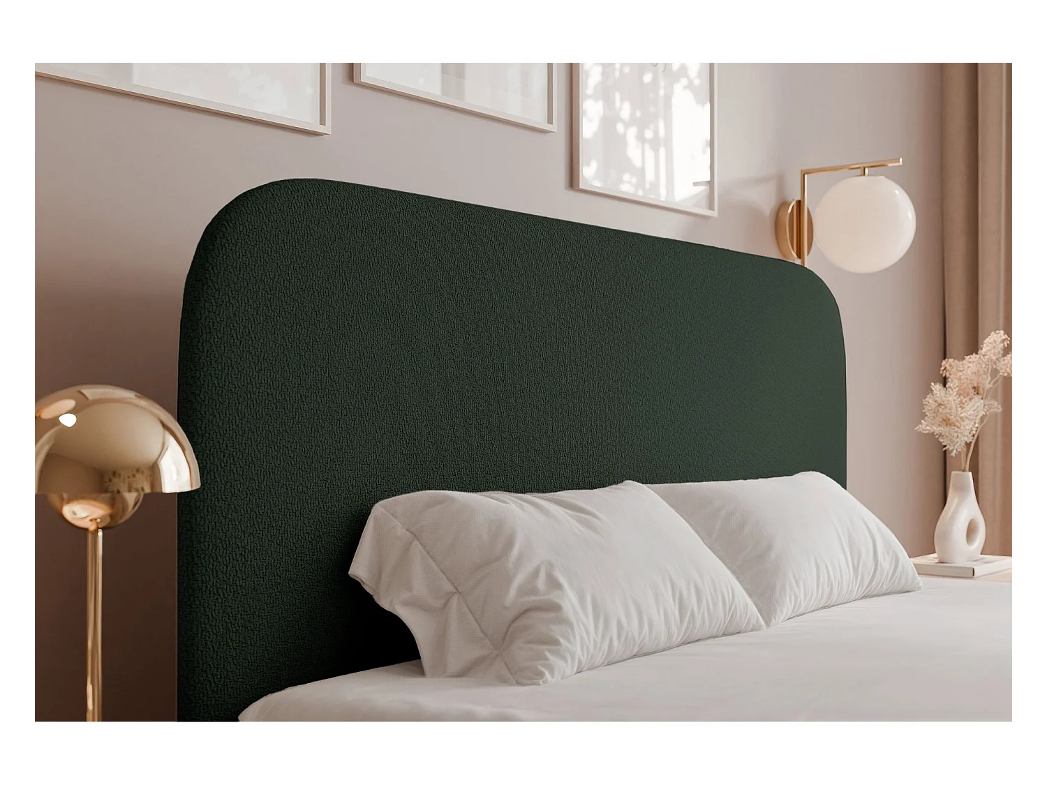 Lit coffre - 140x200 cm - en tissu chenille vert foncé - SONVIVO