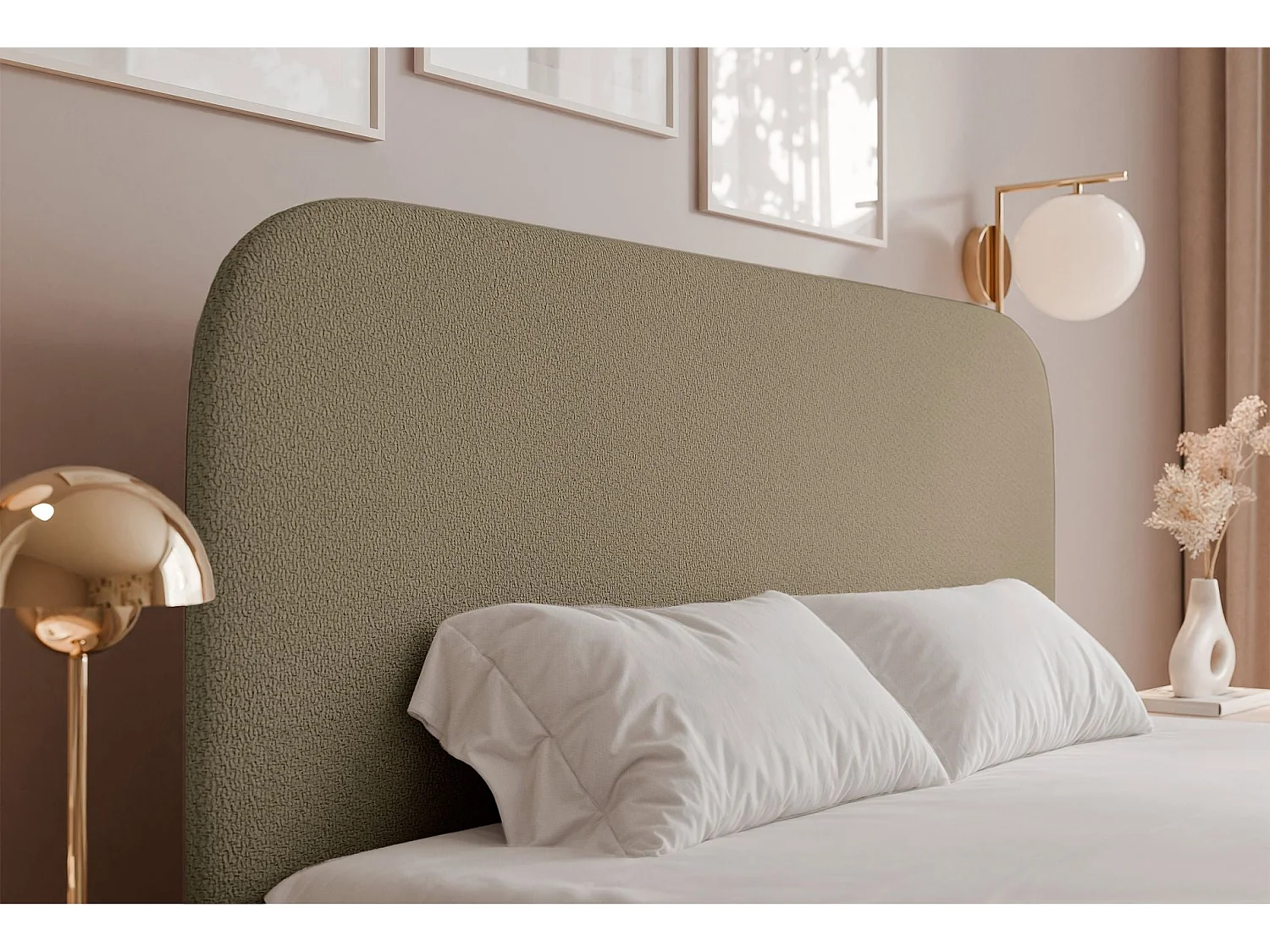 Lit coffre - 160x200 cm - en tissu chenille beige foncé - SONVIVO