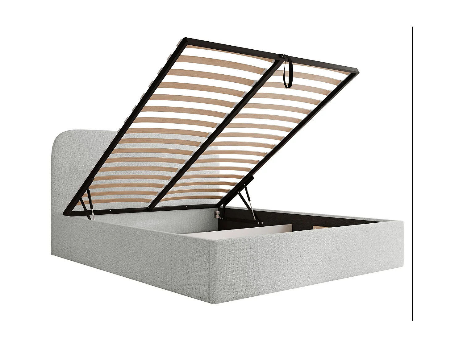 Polsterbett 180x200 mit Bettkasten - Chenille - hellgrau - SONVIVO