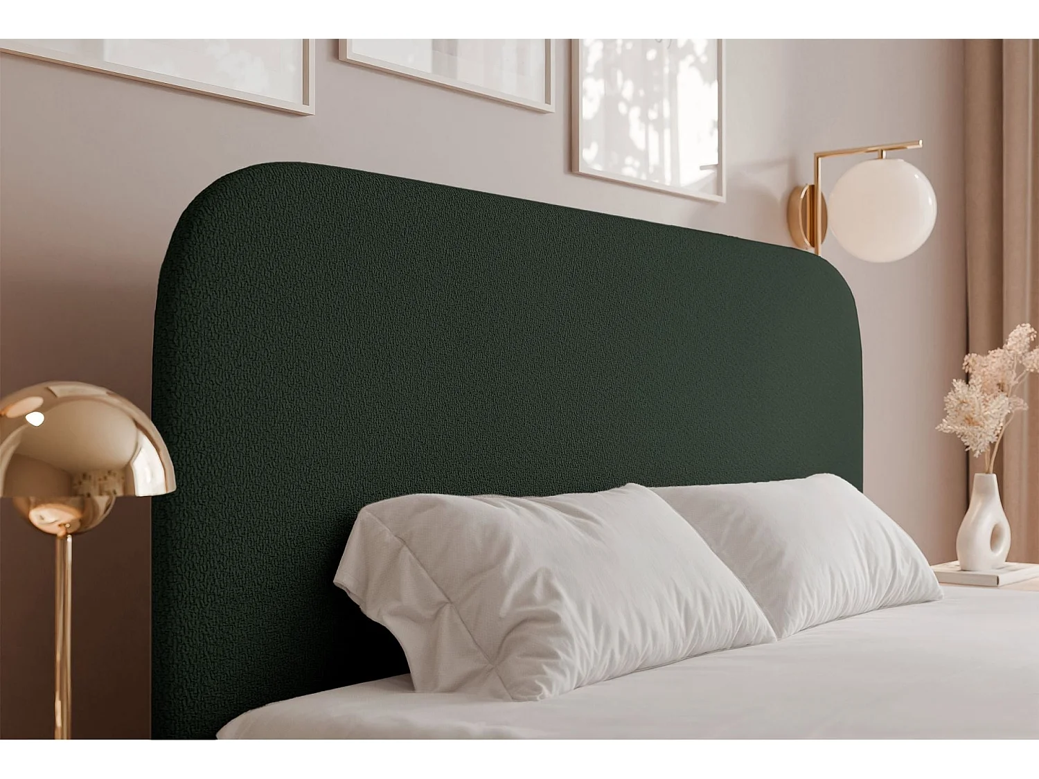 Lit coffre - 160x200 cm - en tissu chenille vert foncé - SONVIVO