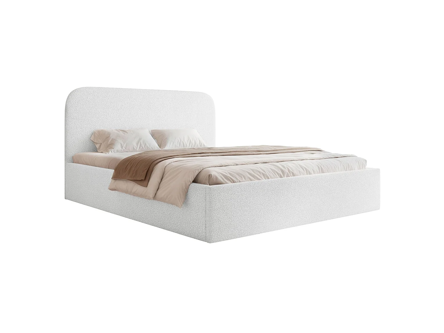 Opbergbed - 140x200 cm - in witte badstof - SONVIVO
