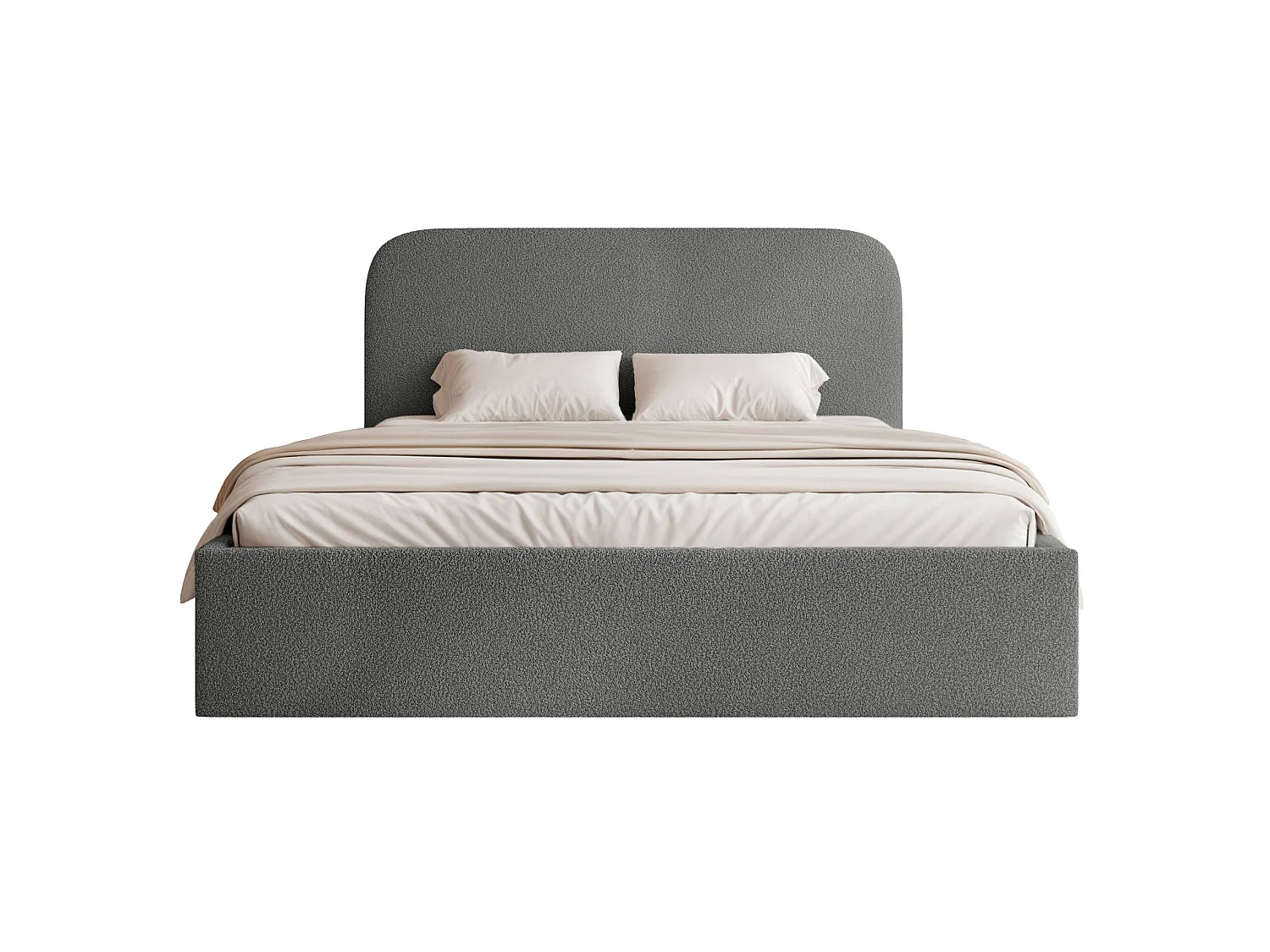 Opbergbed - 180x200 cm - in donkergrijze badstof - SONVIVO