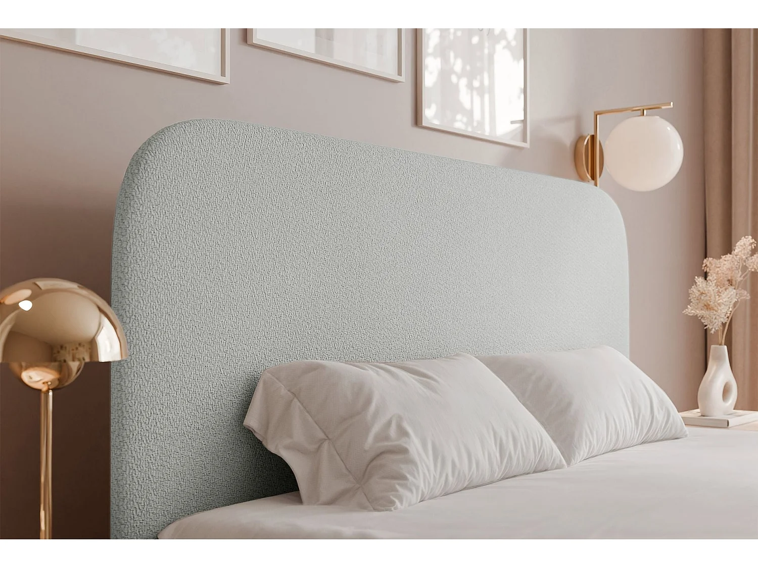 Lit coffre - 160x200 cm - en tissu chenille crème - SONVIVO