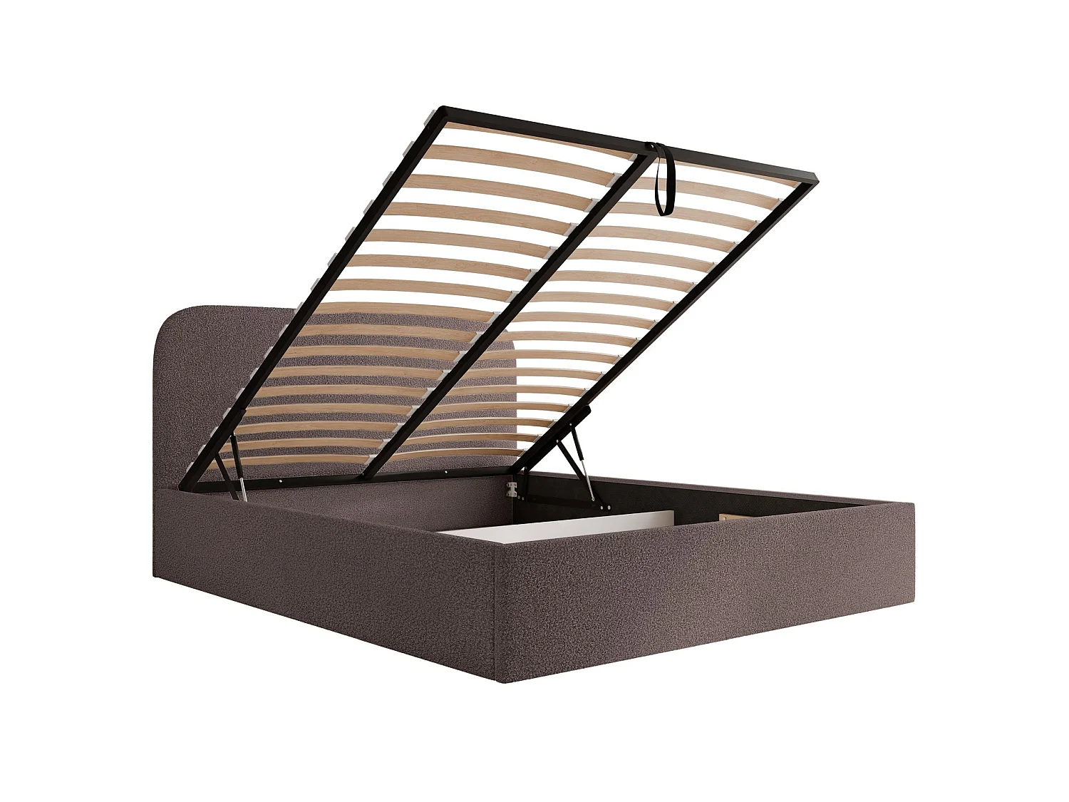 Opbergbed - 180x200 cm - in bruine badstof - SONVIVO