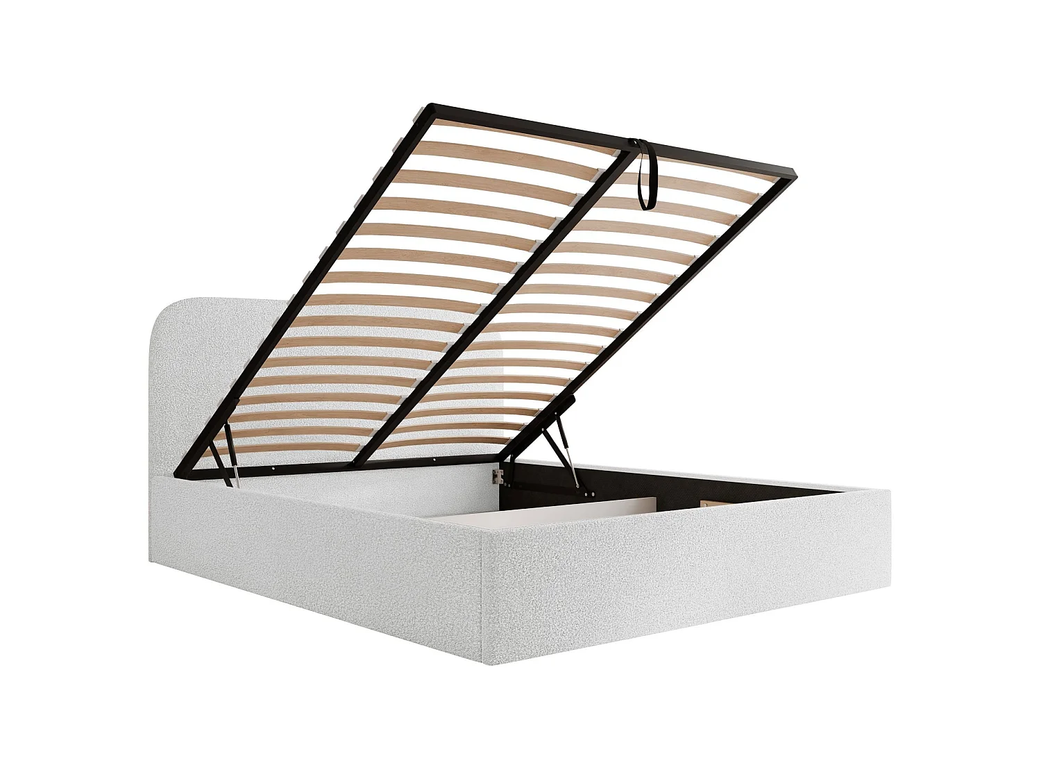 Opbergbed - 180x200 cm - in witte badstof - SONVIVO