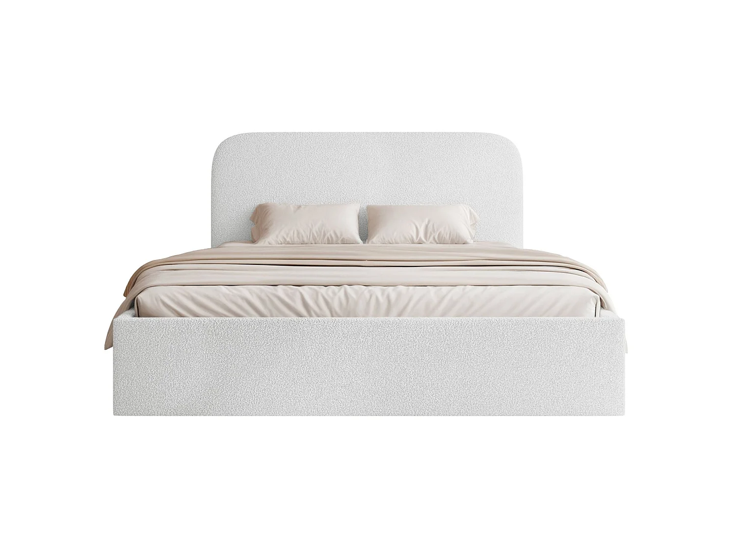 Opbergbed - 180x200 cm - in witte badstof - SONVIVO