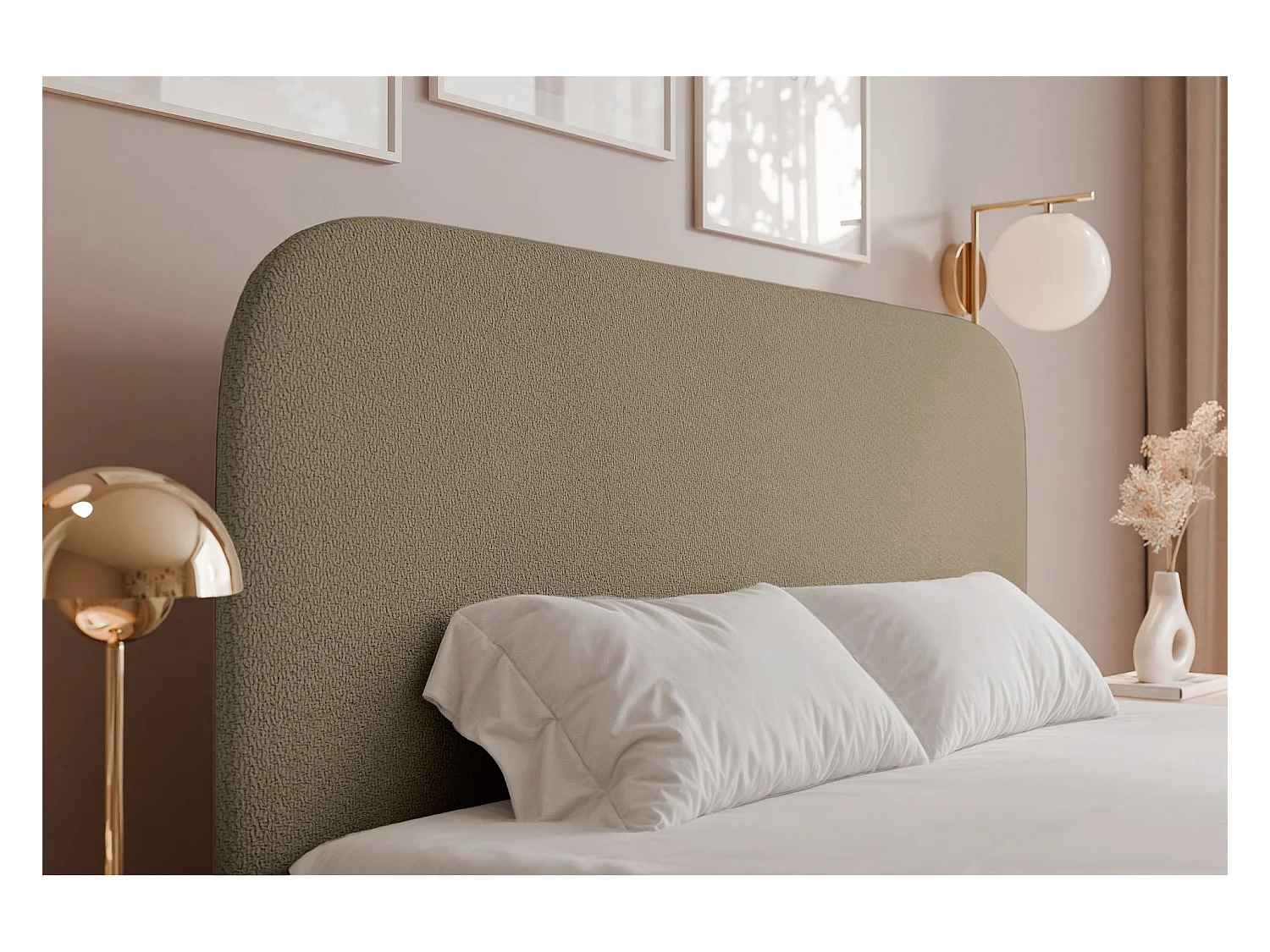 Lit coffre - 180x200 cm - en tissu chenille beige foncé - SONVIVO