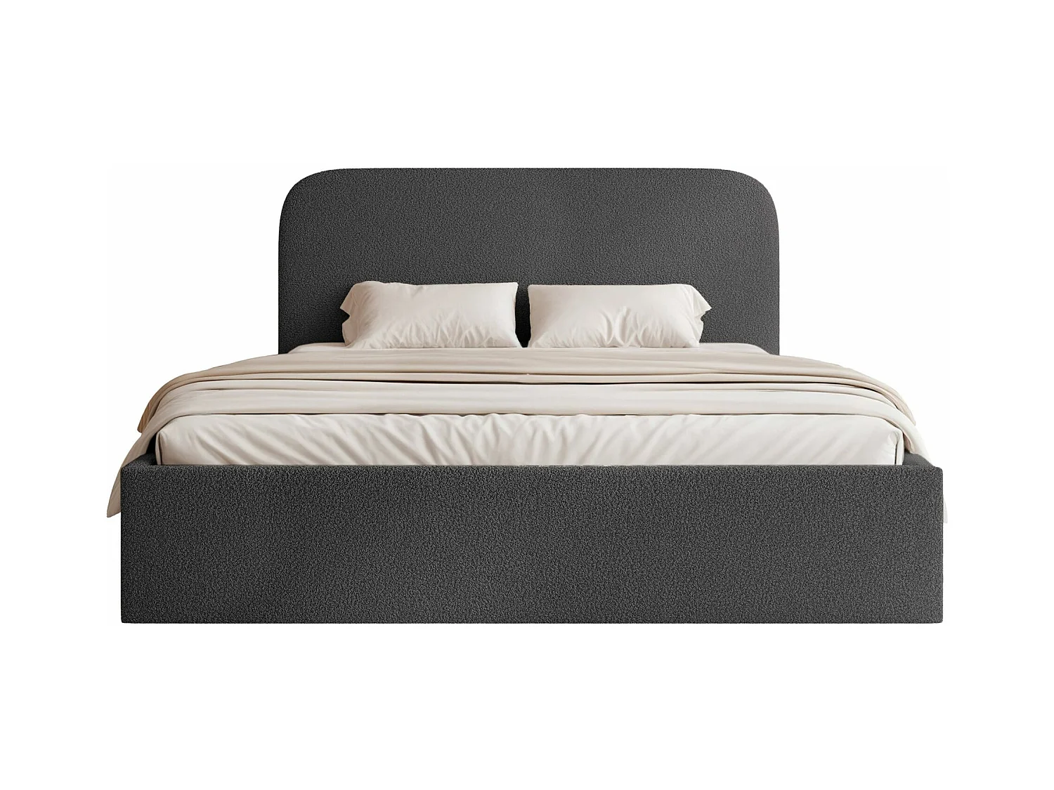 Opbergbed - 140x200 cm - in grafiet badstof - SONVIVO