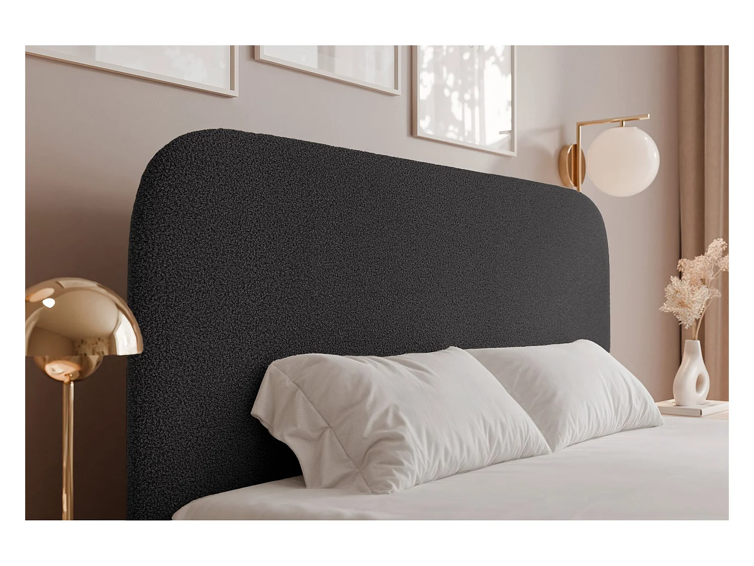 Opbergbed - 140x200 cm - in grafiet badstof - SONVIVO