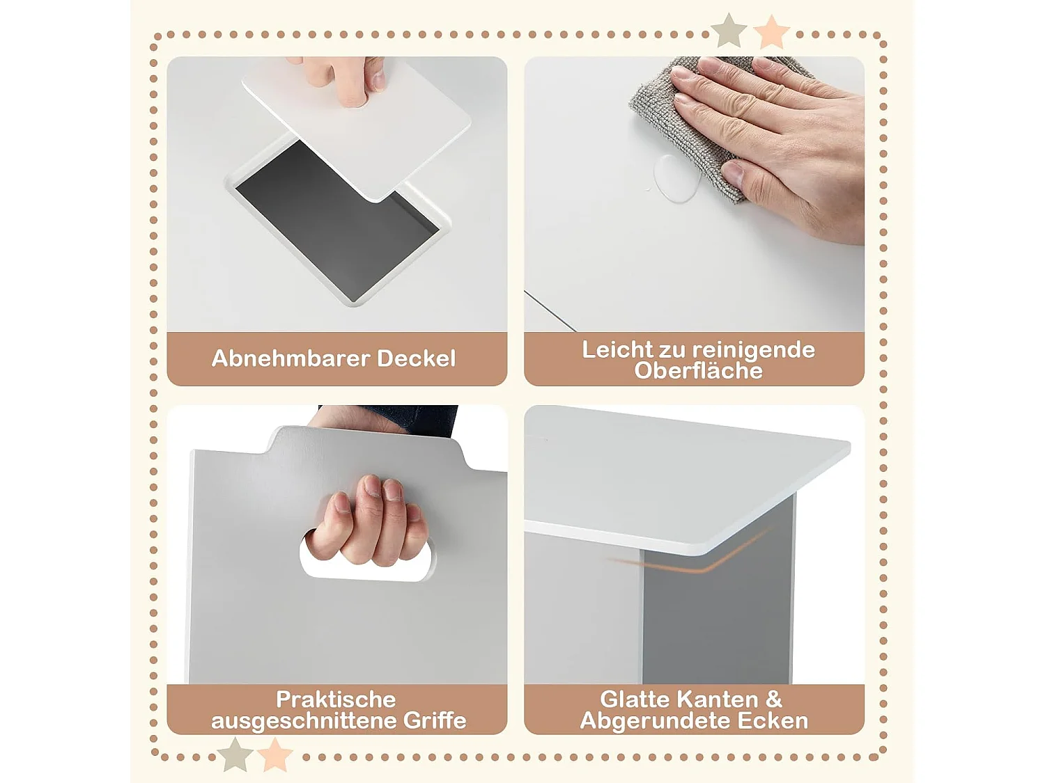 3-delig kinderzitgroep, kindertafel met 2 stoelen,4-in-1 activiteitentafel met opbergruimte en afneembaar deksel,multifunctionele kinderzitset voor peuters TK32331