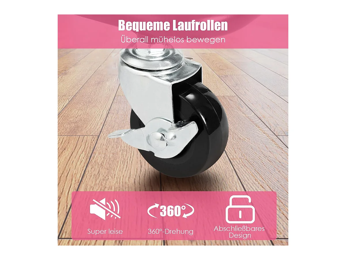 Serveerwagen op wieltjes, mobiele wagen met 3 niveaus en handgreep, metalen rolwagen, 3 roostermanden van kunststof, keukenrolwagen,multifunctionele wagen TI92301