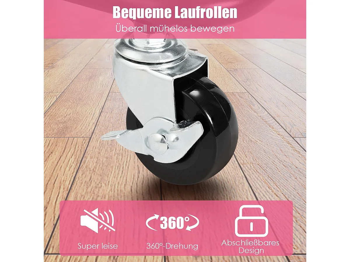 Serveerwagen op wieltjes, mobiele wagen met 3 niveaus en handgreep, metalen rolwagen, 3 roostermanden van kunststof, keukenrolwagen,multifunctionele wagen TI92301