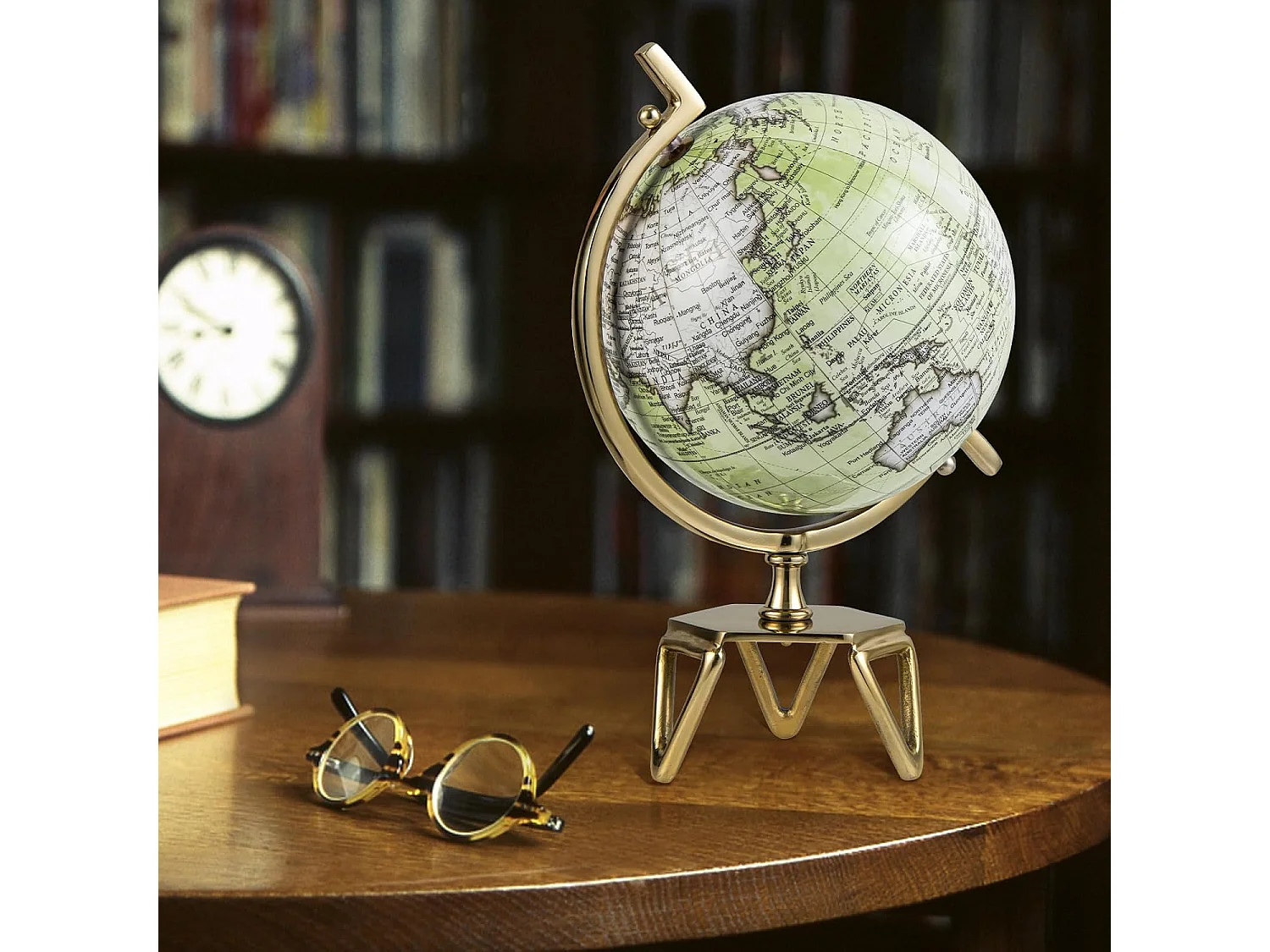 25,5 cm antieke wereldbol,wereldbol voor scholieren, 360 graden draaibaar,wereldbol met gouden metalen voet,geografisch pedagogisch,voor klaslokaal,kantoorTL32385