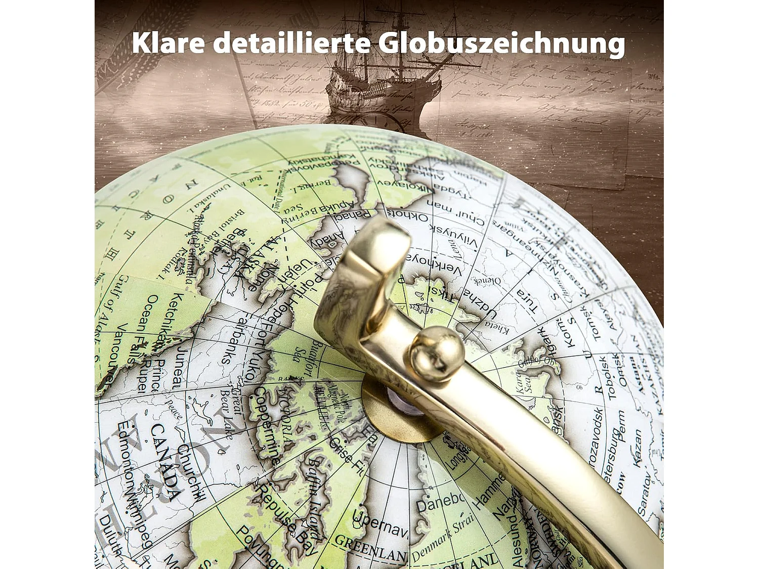 25,5 cm antieke wereldbol,wereldbol voor scholieren, 360 graden draaibaar,wereldbol met gouden metalen voet,geografisch pedagogisch,voor klaslokaal,kantoorTL32385