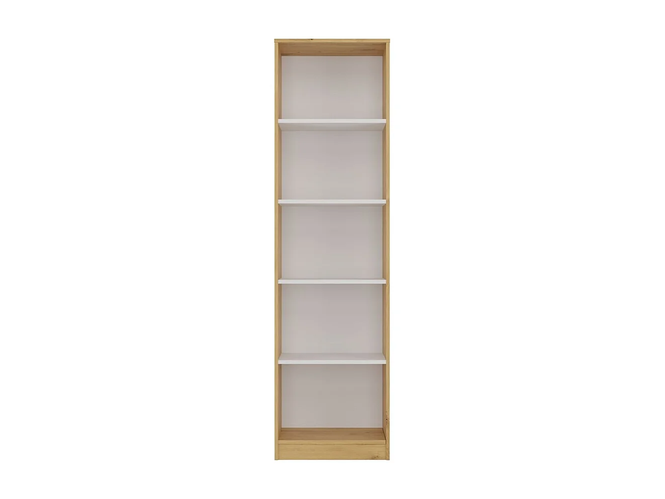 KAFFI – Biblioteca con 5 estantes – 50x30x181 cm – Mueble de almacenamiento para libros – Roble artesanal