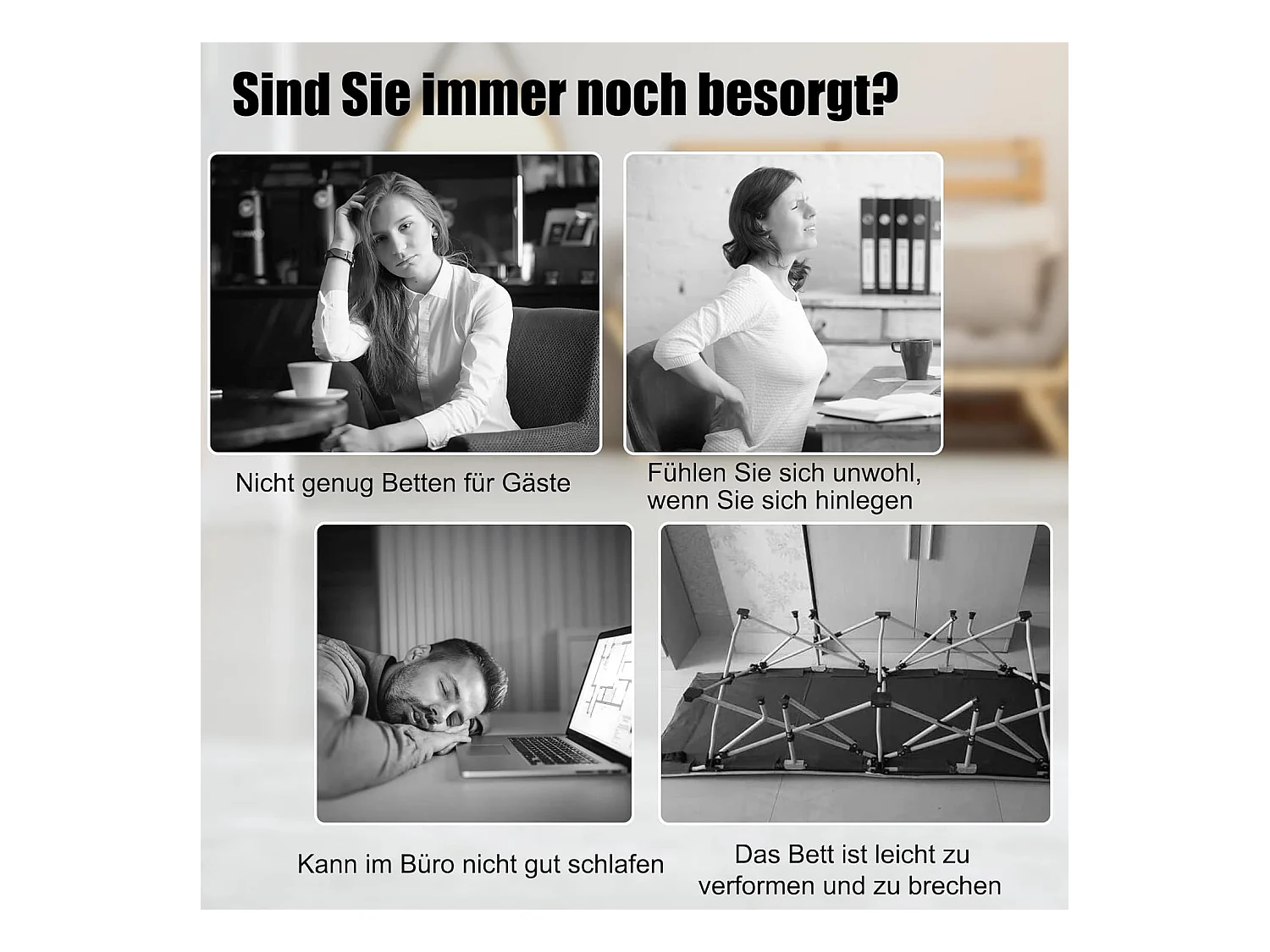 80 x 190 cm, logeerbed met matras van traagschuim, inklapbaar eenpersoonsbed, stabiel metalen bed tot 130 kg belastbaar,vouwbed,draagbaar bed (beige)TI94021