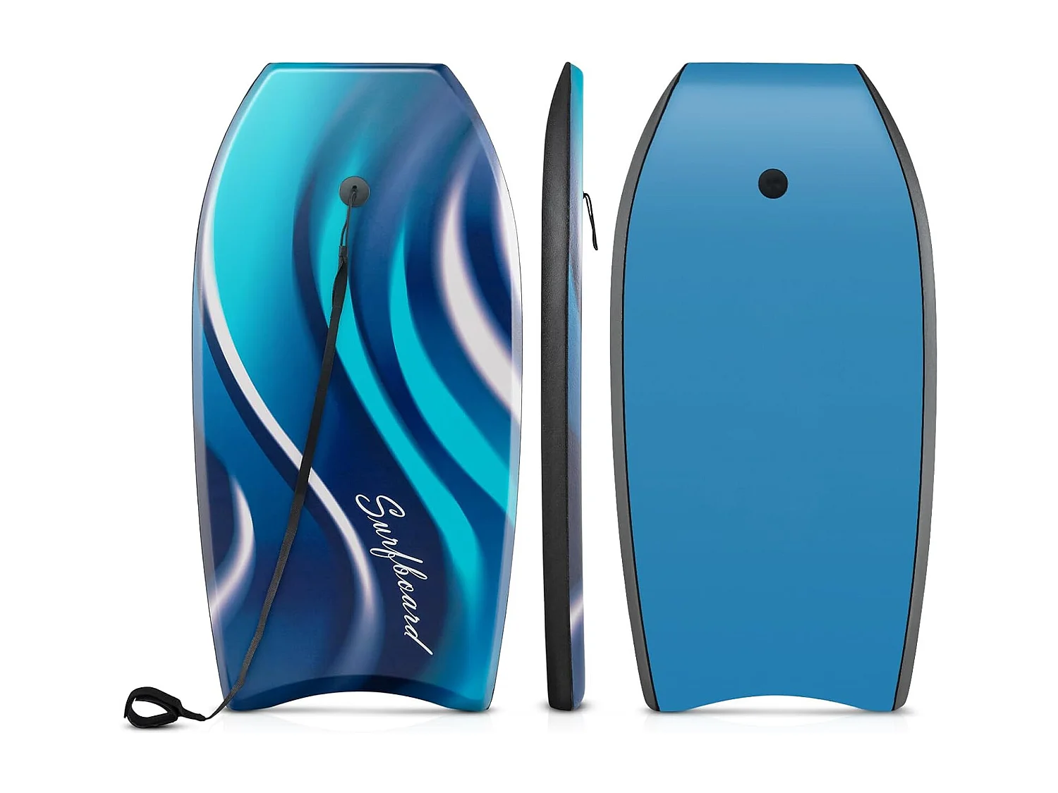 Bodyboard voor kinderen, surfplank met EPS-kern, XPE-dek, HDPE-onderkant en polsband, surfboard, body board
