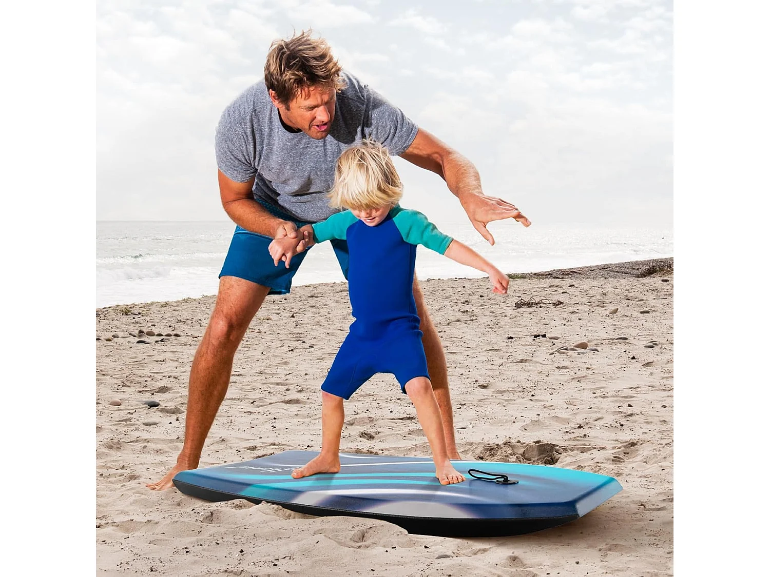 Bodyboard voor kinderen, surfplank met EPS-kern, XPE-dek, HDPE-onderkant en polsband, surfboard, body board