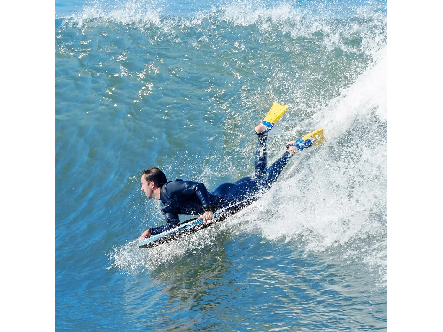 Bodyboard voor kinderen, surfplank met EPS-kern, XPE-dek, HDPE-onderkant en polsband, surfboard, body board