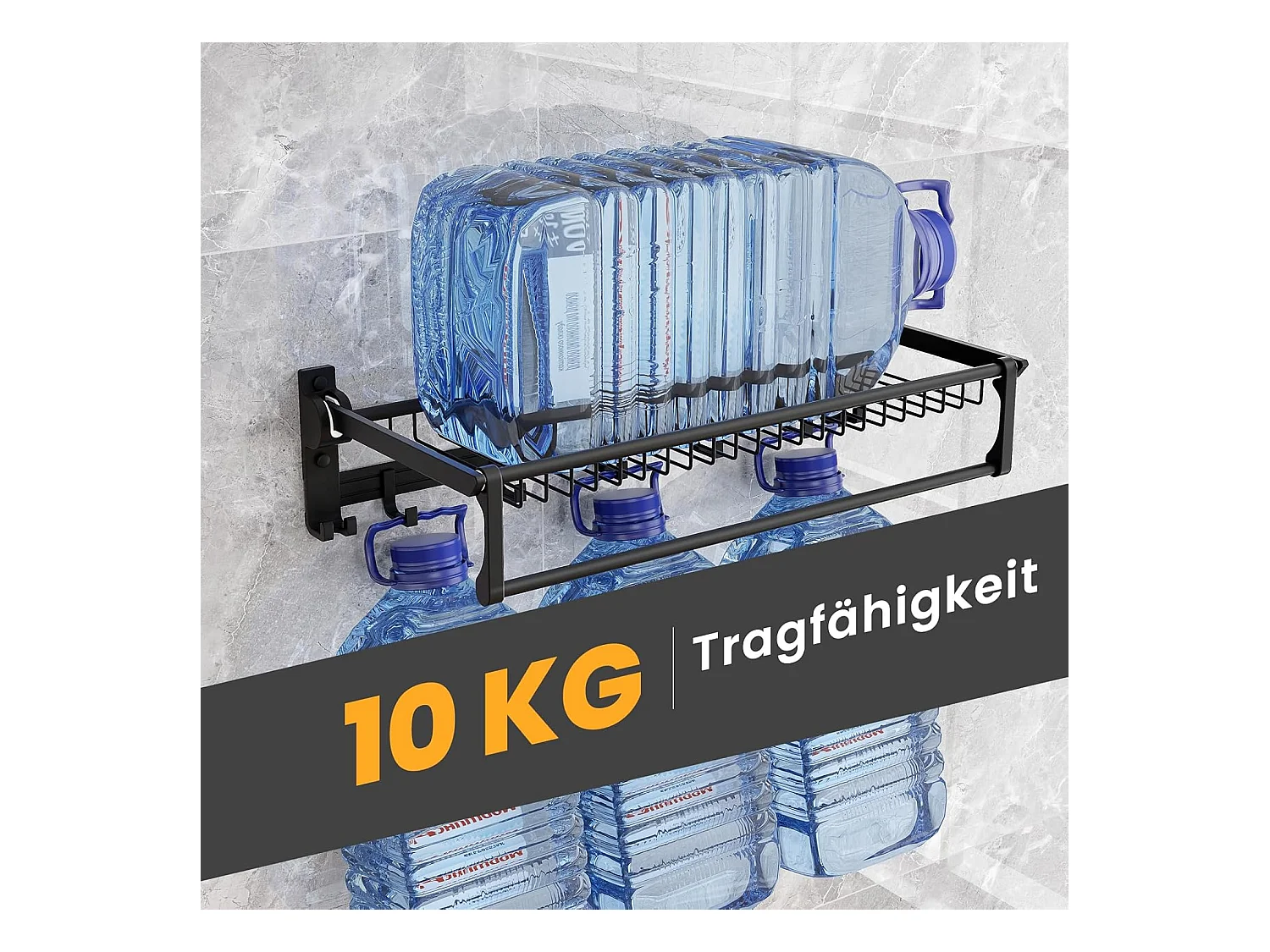 Handdoekhouder inklapbaar, handdoekrek zonder boren, handdoekstang, wandgemonteerd met 9 beweegbare haken en plank,voor badkamer, keuken, 59,5 x 26 x 14 cm