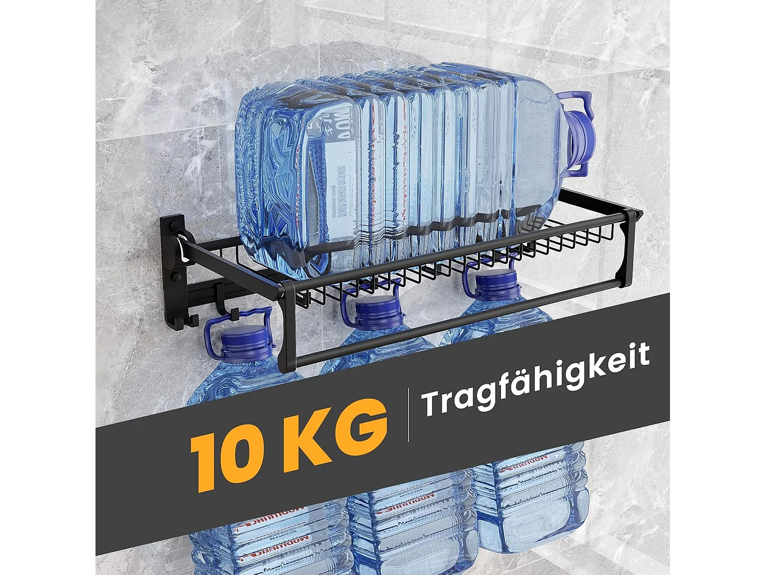 Handdoekhouder inklapbaar, handdoekrek zonder boren, handdoekstang, wandgemonteerd met 9 beweegbare haken en plank,voor badkamer, keuken, 59,5 x 26 x 14 cm