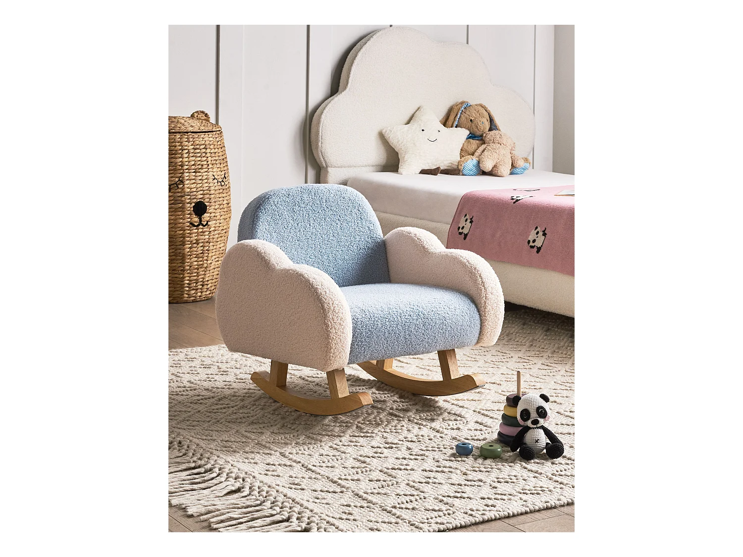Chaise à bascule pour enfants Nuage SKARE Bouclé Bleu clair
