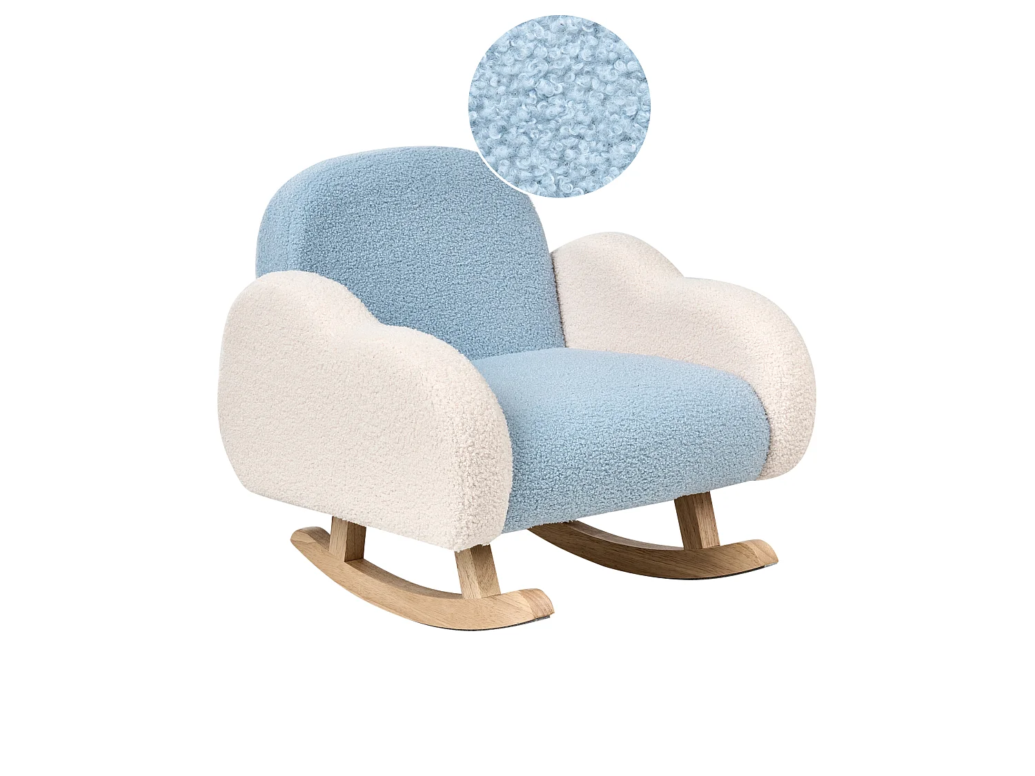 Sedia a dondolo per bambini bouclé azzurro SKARE