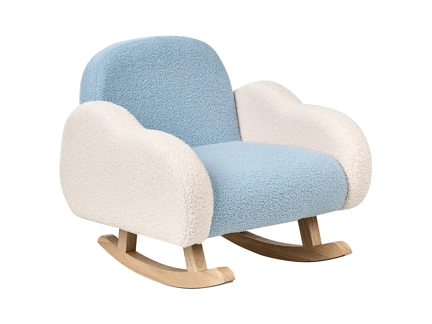 Sedia a dondolo per bambini bouclé azzurro SKARE