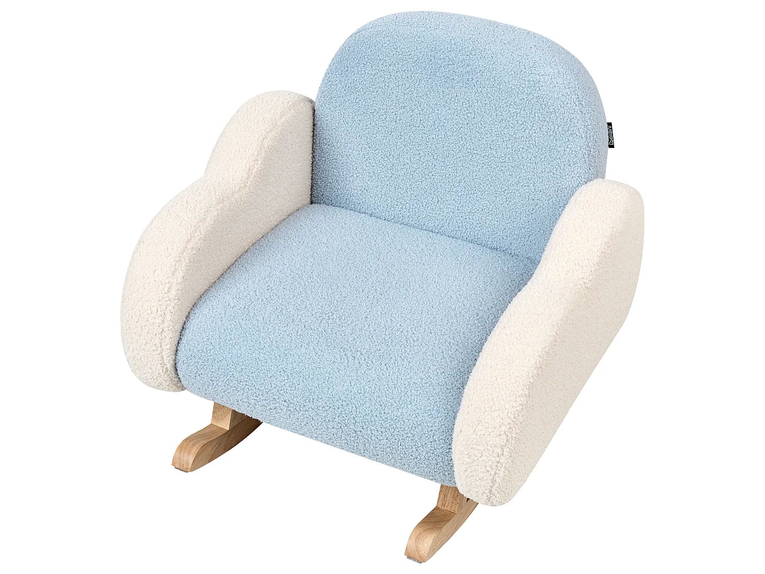 Sedia a dondolo per bambini bouclé azzurro SKARE